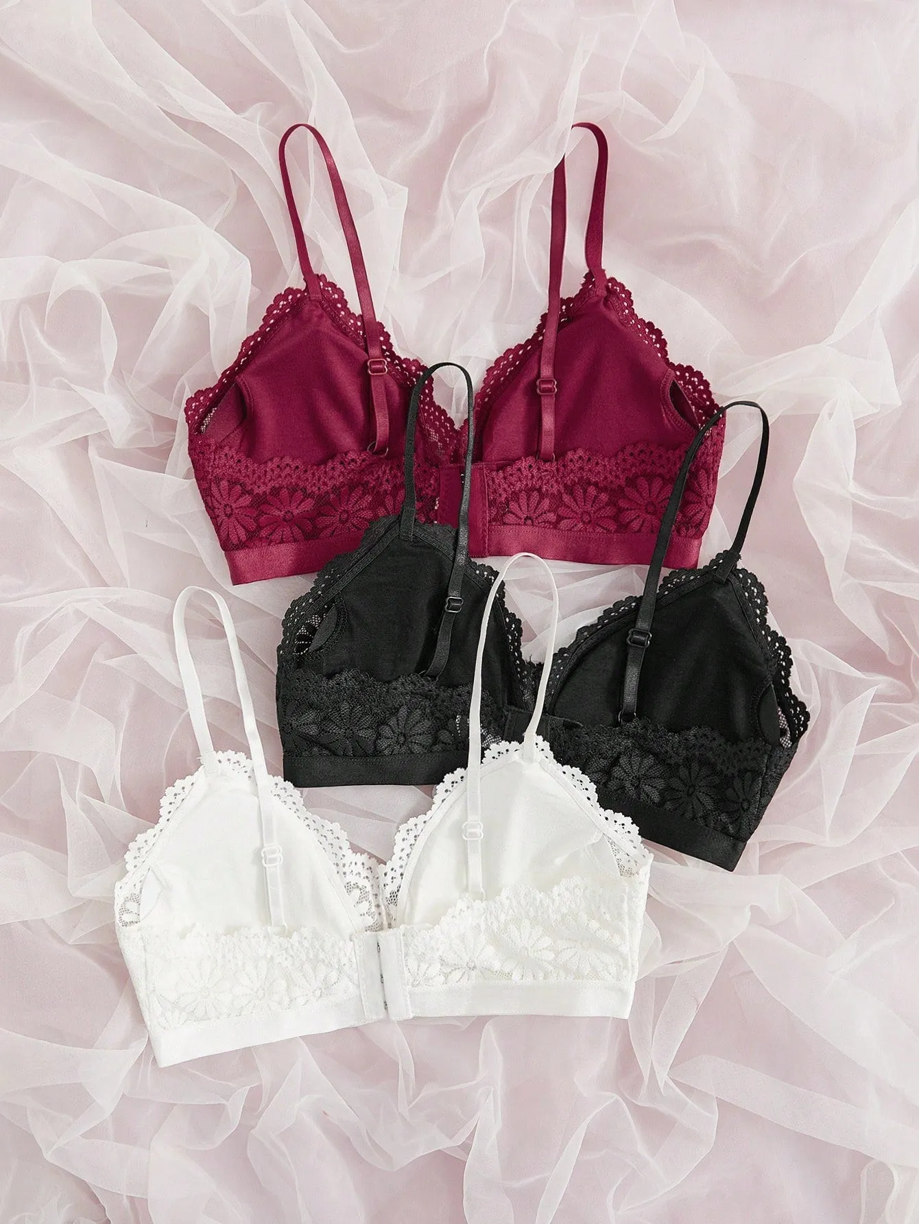 3pack Floral Lace Bralet