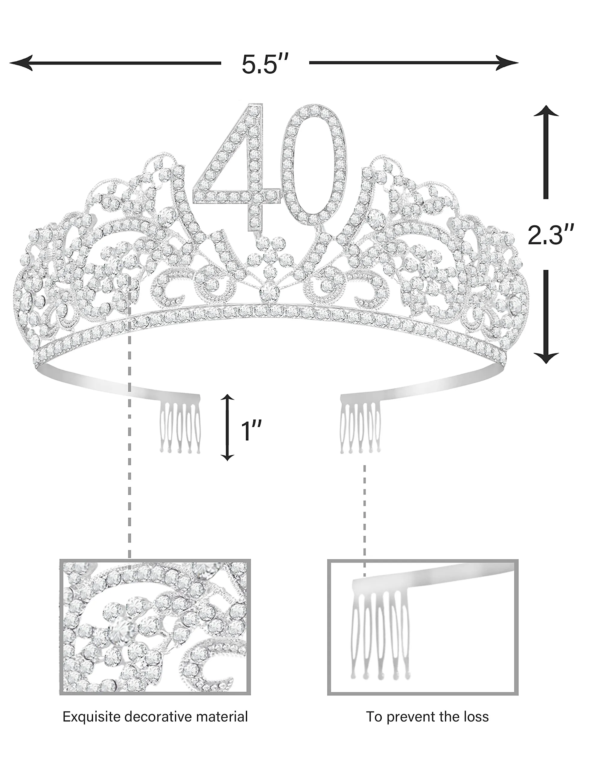 40th Birthday, 40th Birthday Gifts Women, 40th Birthday Tiara, 40th Birthday Sash, 40th