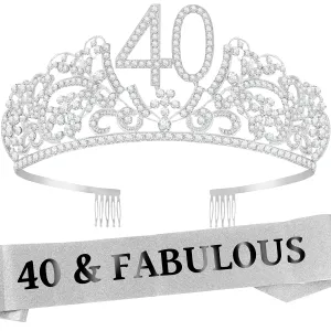 40th Birthday, 40th Birthday Gifts Women, 40th Birthday Tiara, 40th Birthday Sash, 40th