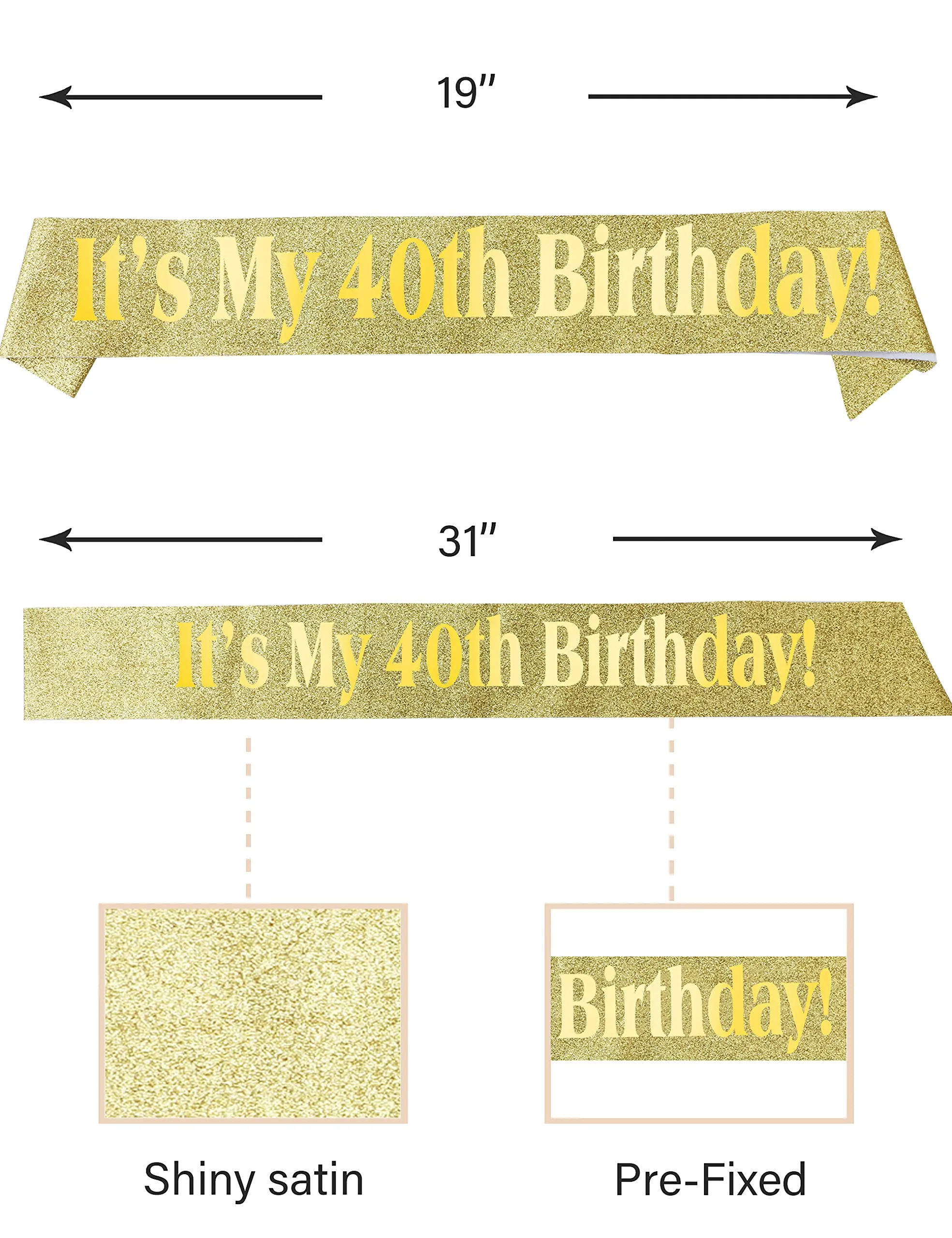 40th Birthday, 40th Birthday Tiara Golden, 40th Tiara and Sash, 40th Birthday Decorations