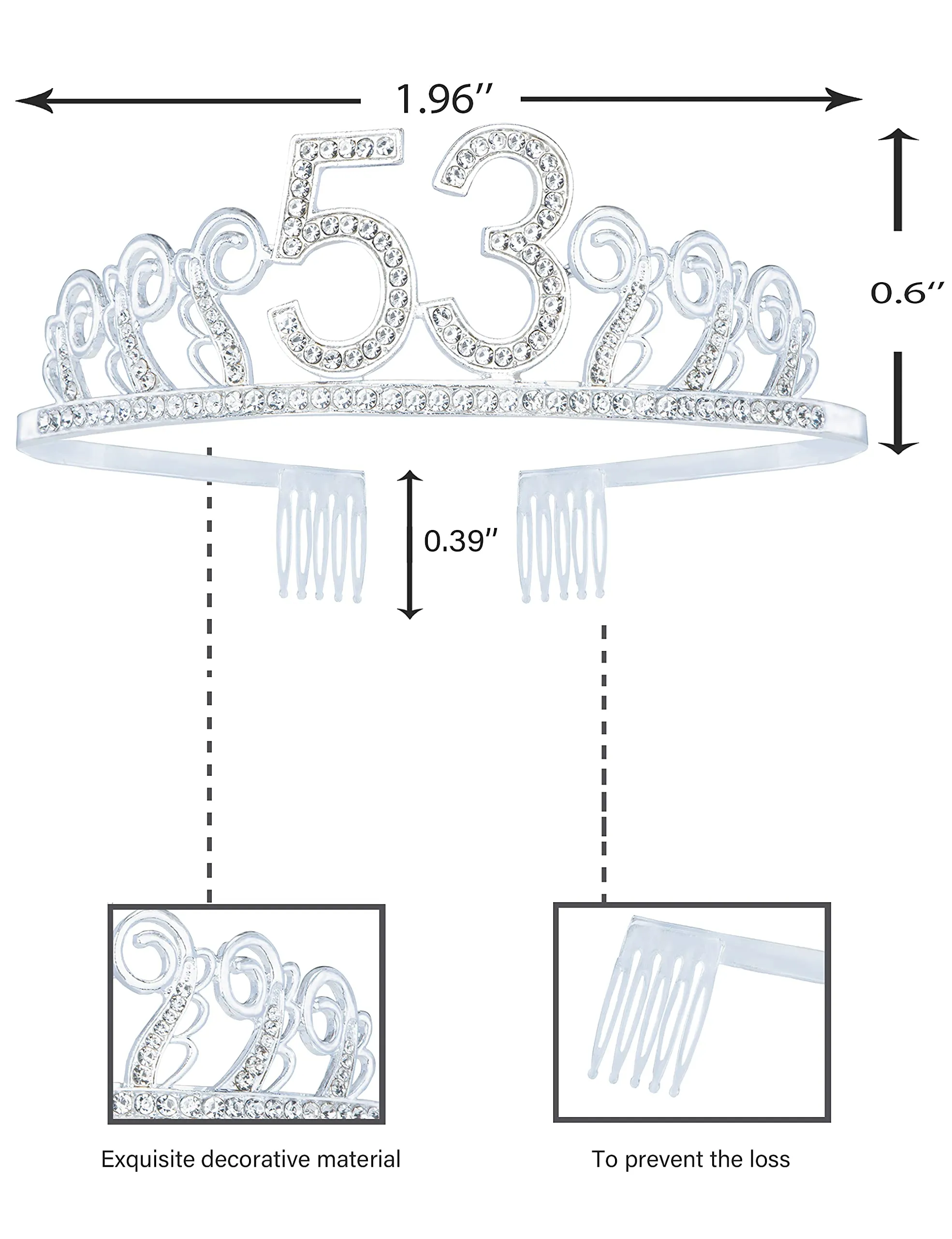 53rd Birthday Gifts for Women, 53rd Birthday Crown and Sash for Women, 53rd Birthday