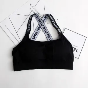 Black and White Breathable Fitness Sports Bra