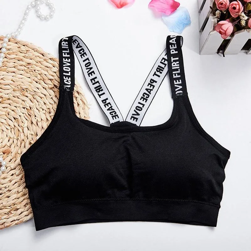 Black and White Breathable Fitness Sports Bra