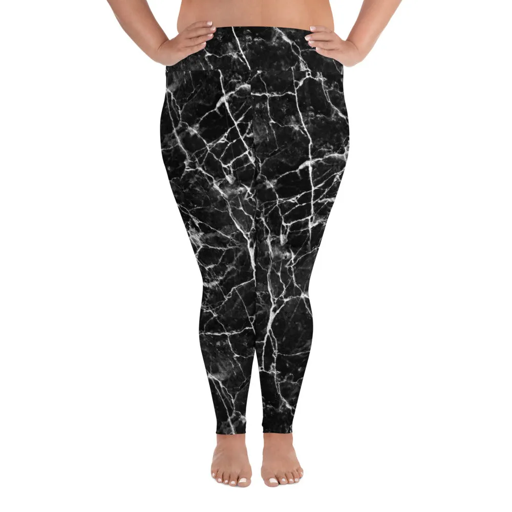 Black Onyx Marble Plus Size Leggings