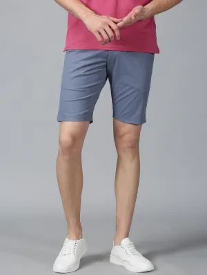 Blue stretch men chino shorts