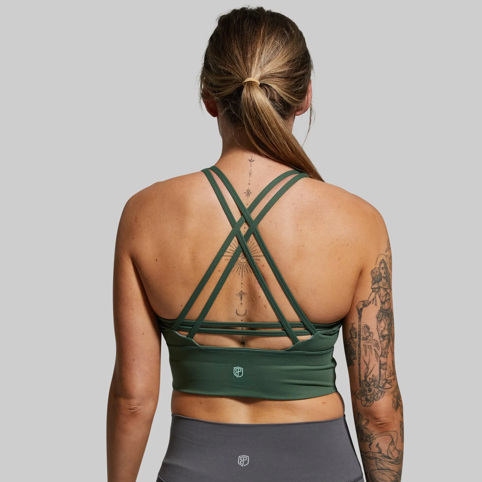 Crossfire Sports Bra (Brand Strength-Forest Green)