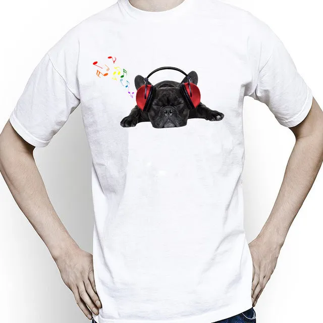 dj music dog t shirt men