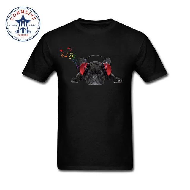 dj music dog t shirt men