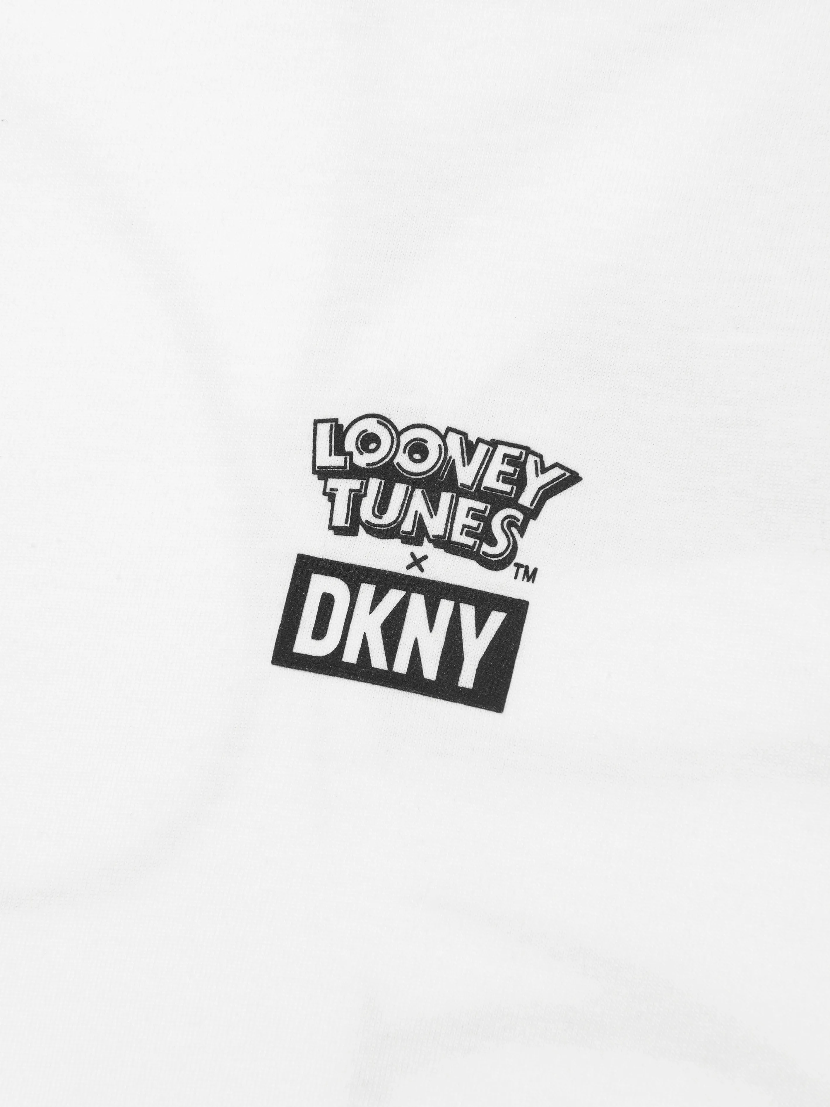 DKNY Girls Looney Tunes Sylvester Cropped T-Shirt in White