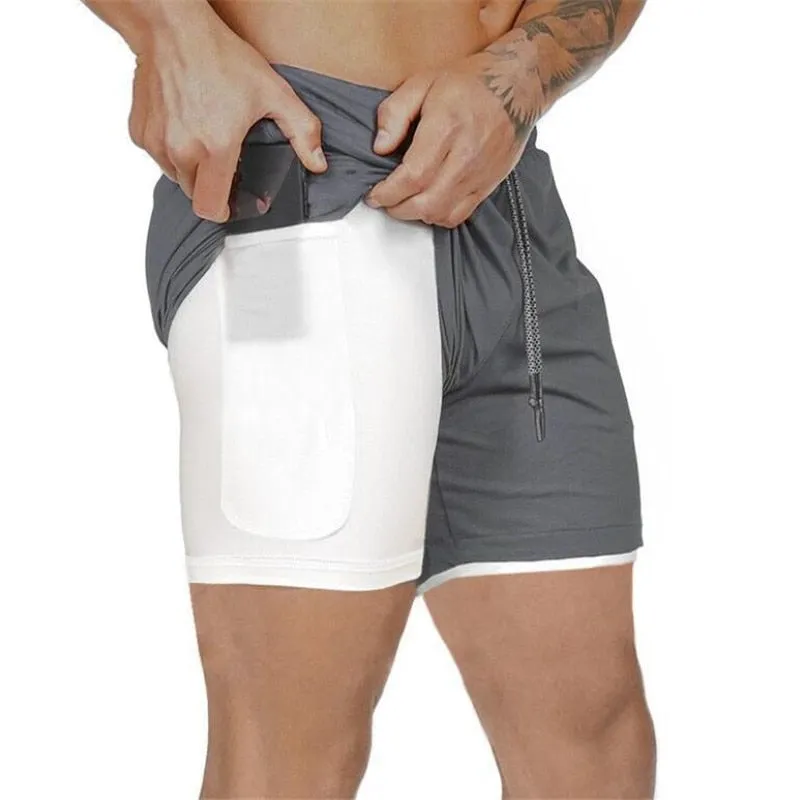 Double-deck Running  2 In 1 Shorts for Men