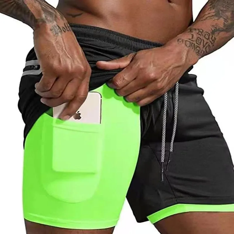 Double-deck Running  2 In 1 Shorts for Men