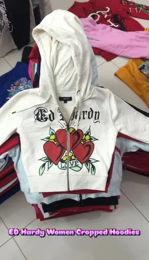 Ed Hardy Women Cropped Hoodies