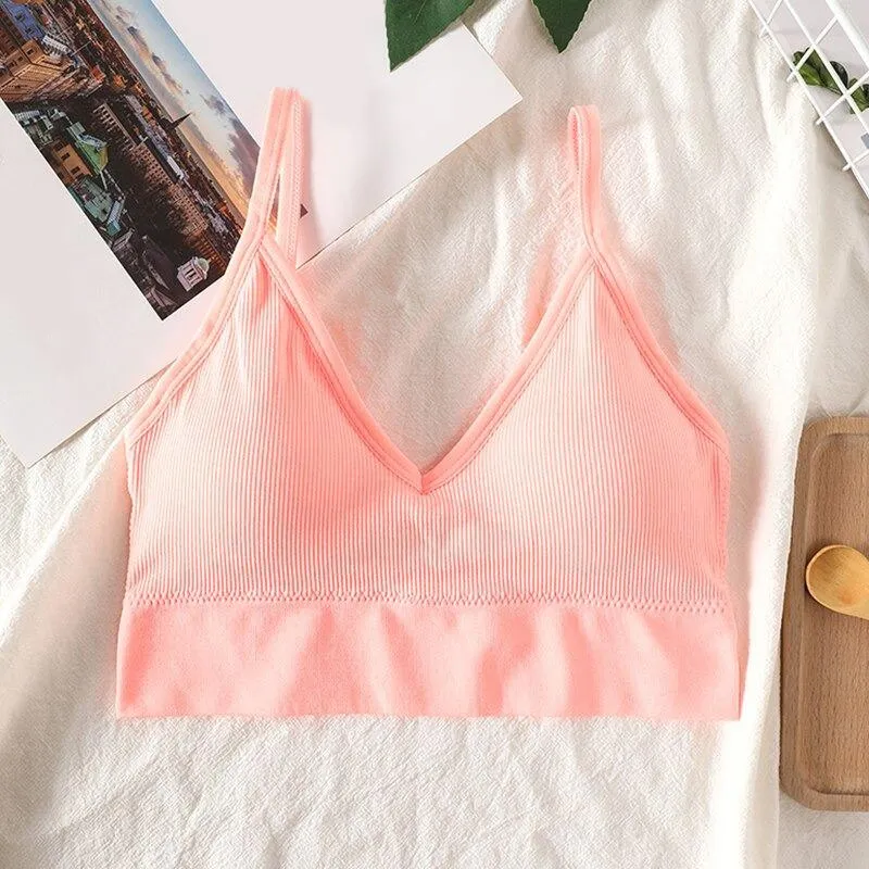 Elastic And Padded Midriff Sports Bra