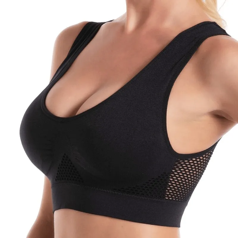 Elastic Breathable Women's Sports Bra with Holes - SF0448