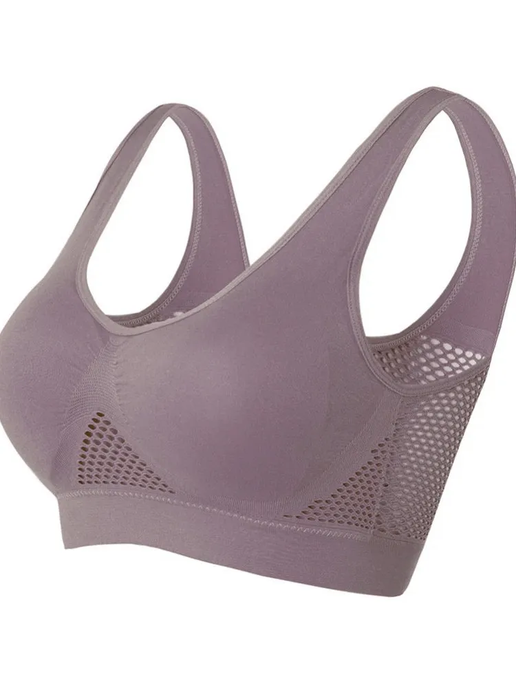 Elastic Breathable Women's Sports Bra with Holes - SF0448