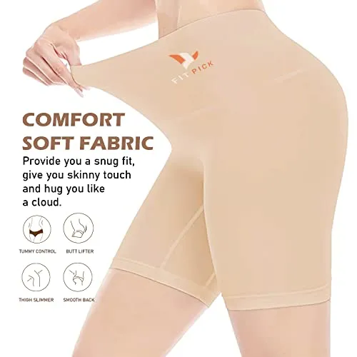 FIT PICK Tummy Tucker Women's High Waist with Anti Rolling Strips Shapewear for Women, Tummy Shaper Comfortable Seamless Shapewear Beige