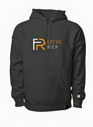 FOCUS RICH CLASSIC EMBROIDERED LOGO HOODIE (BLACK)