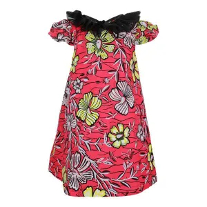 GIRLS A-LINE RUFFLE NET DRESS