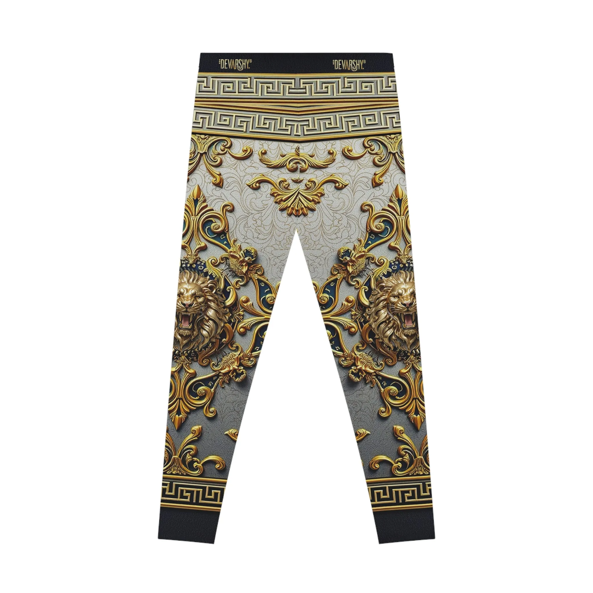 Golden Baroque Leggings Women Stretchy Pants Golden Lion Leggings Yoga Tights Women Casual wear Leggings | 104924