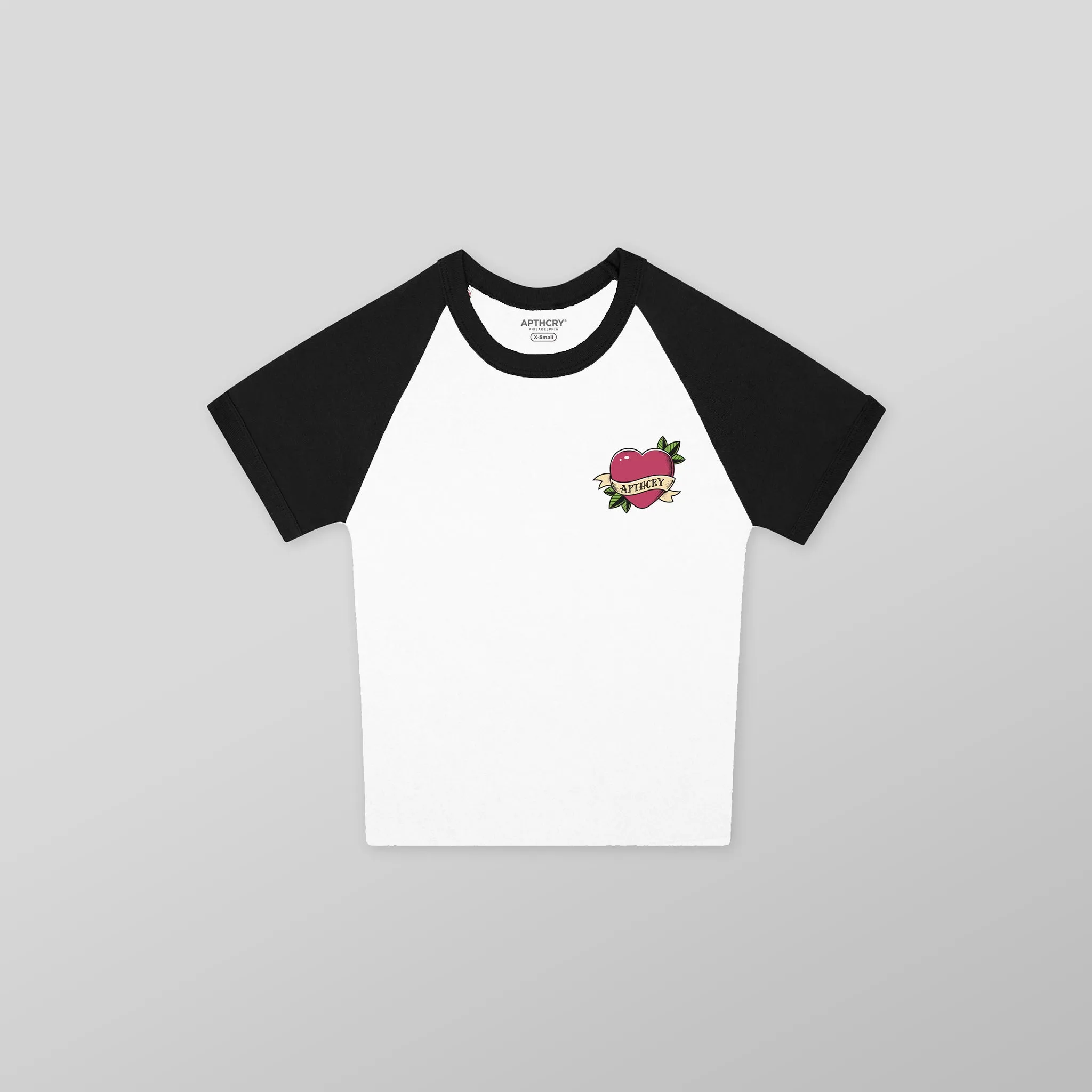 Heart Cropped Baby Raglan Tee