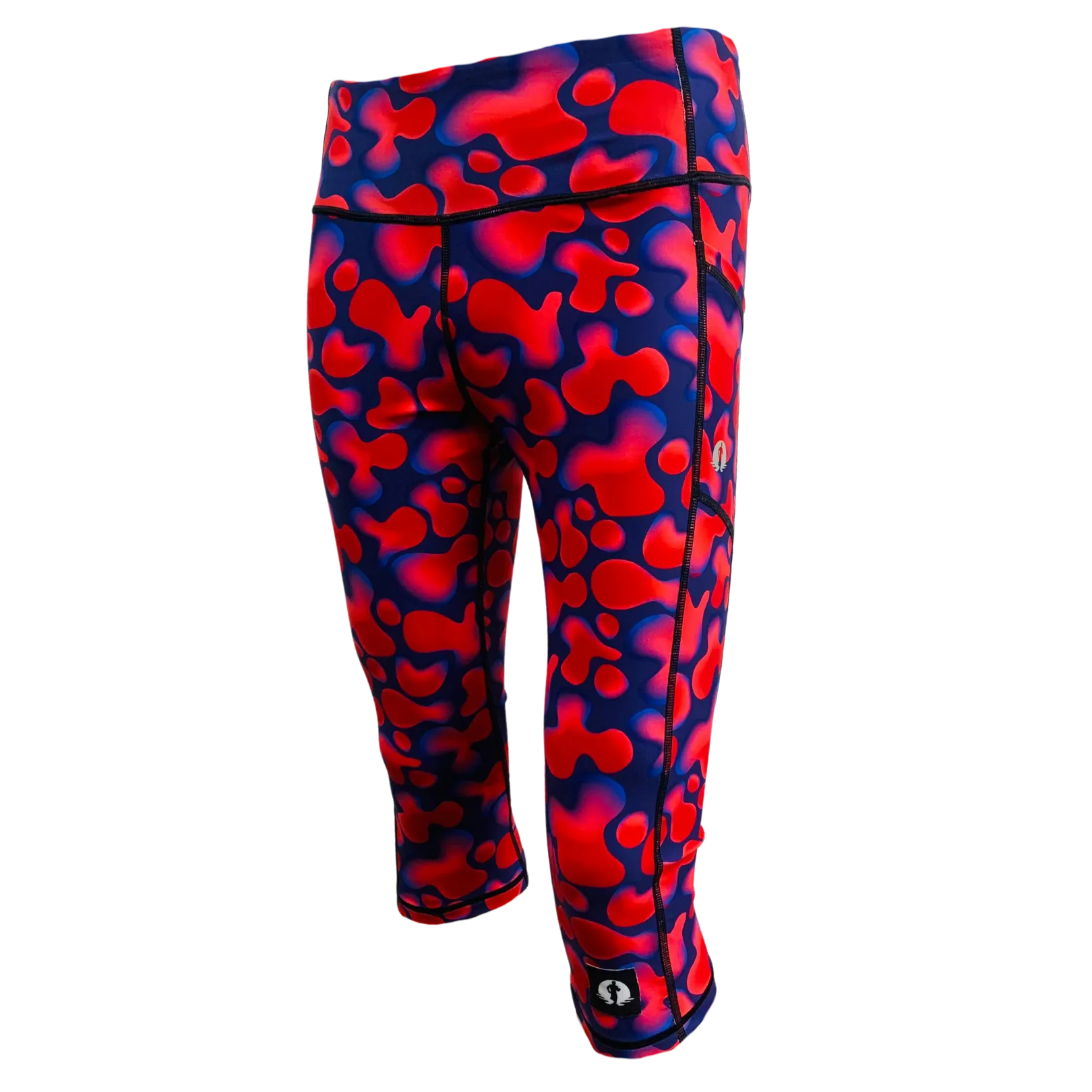 High Waist Funky 3/4 Leggings - Lava