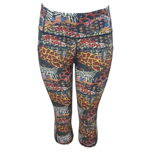 High Waist Funky 3/4 Leggings - Wild