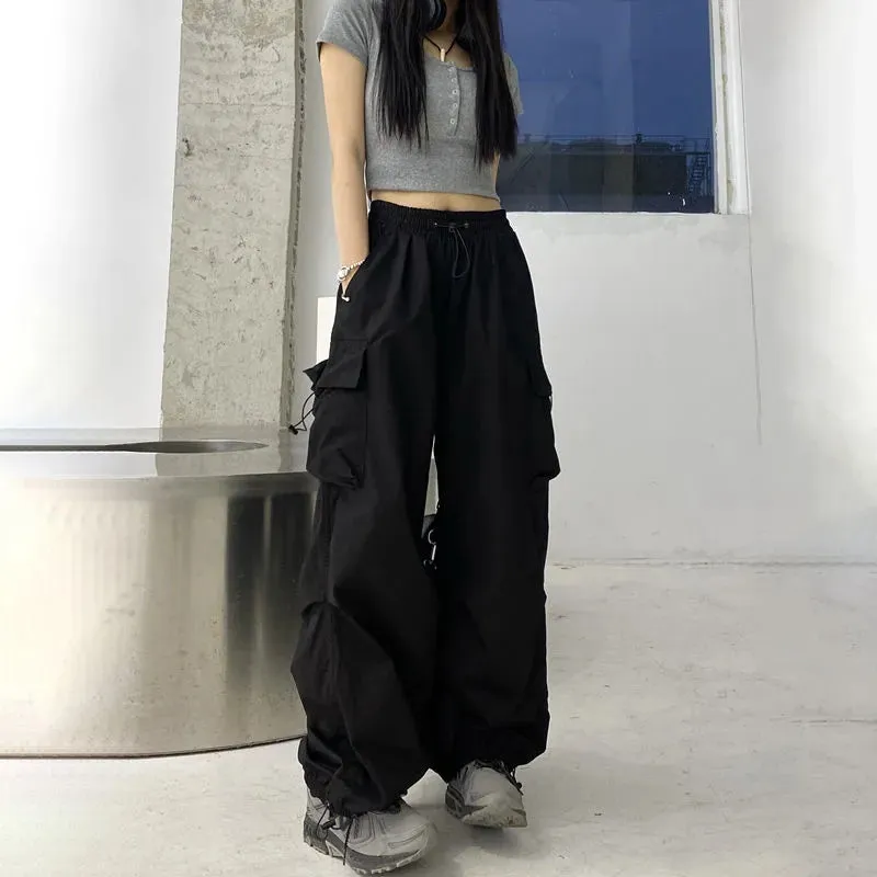 Hip Hop Women Pants Streetwear Leg Pants     S2510