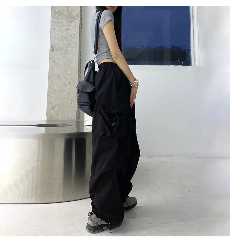 Hip Hop Women Pants Streetwear Leg Pants     S2510