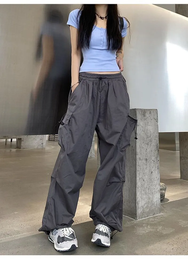 Hip Hop Women Pants Streetwear Leg Pants     S2510