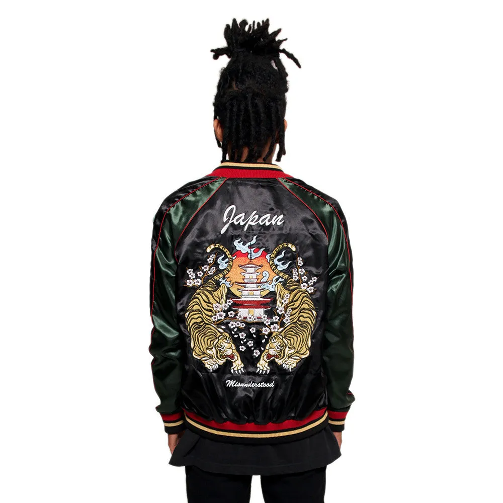 Japanese Tiger Satin Gucci Color Embroidery Souvenir Jacket