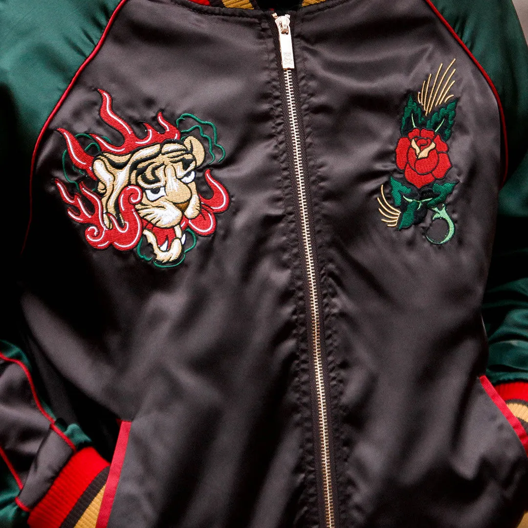 Japanese Tiger Satin Gucci Color Embroidery Souvenir Jacket