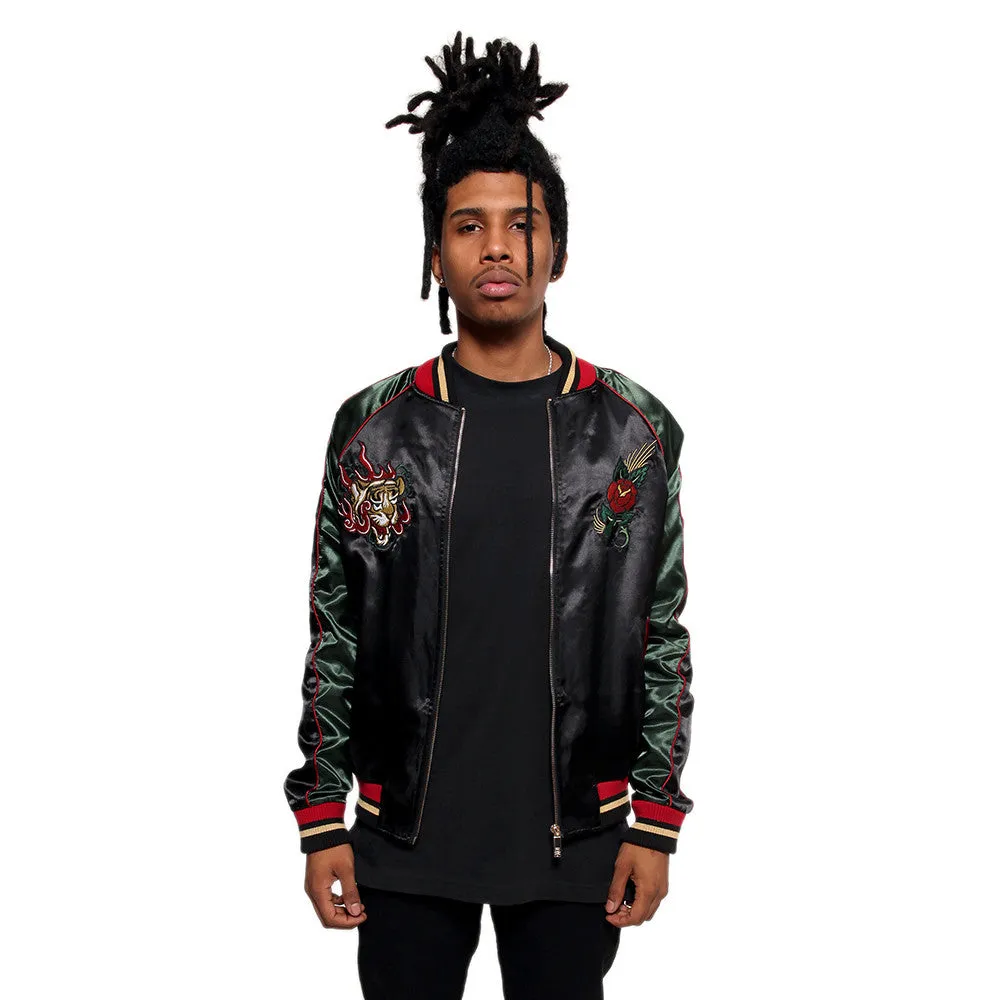 Japanese Tiger Satin Gucci Color Embroidery Souvenir Jacket