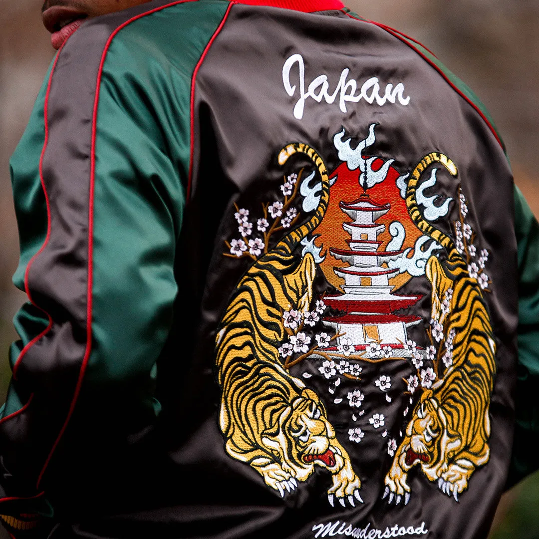 Japanese Tiger Satin Gucci Color Embroidery Souvenir Jacket