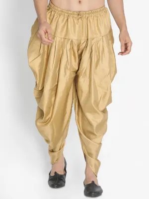 Jashvi Men's Gold Silk Blend Dhoti