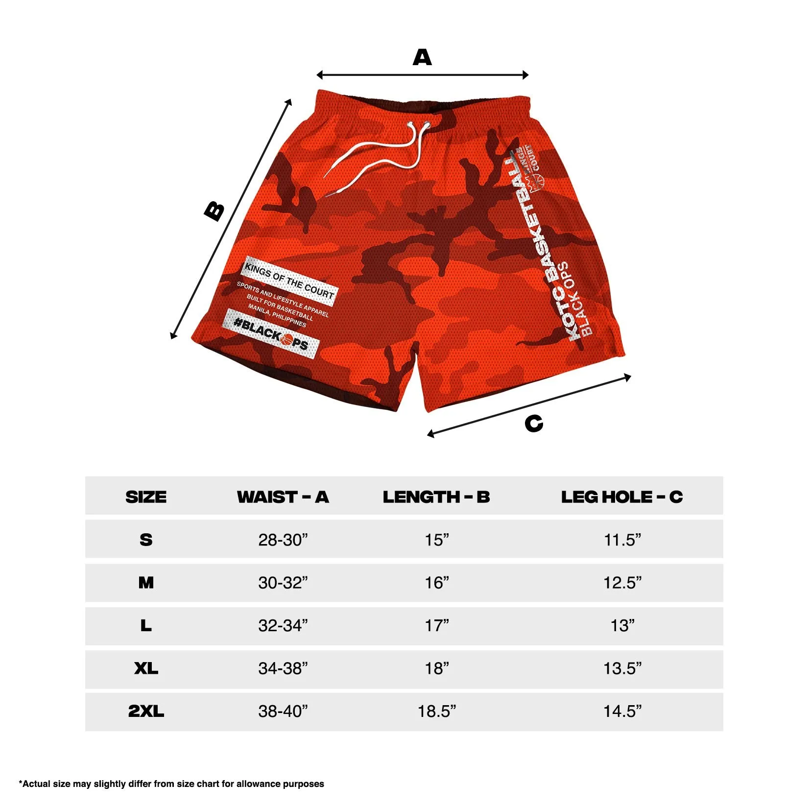 KOTC - Black Ops Basketball Mesh Shorts