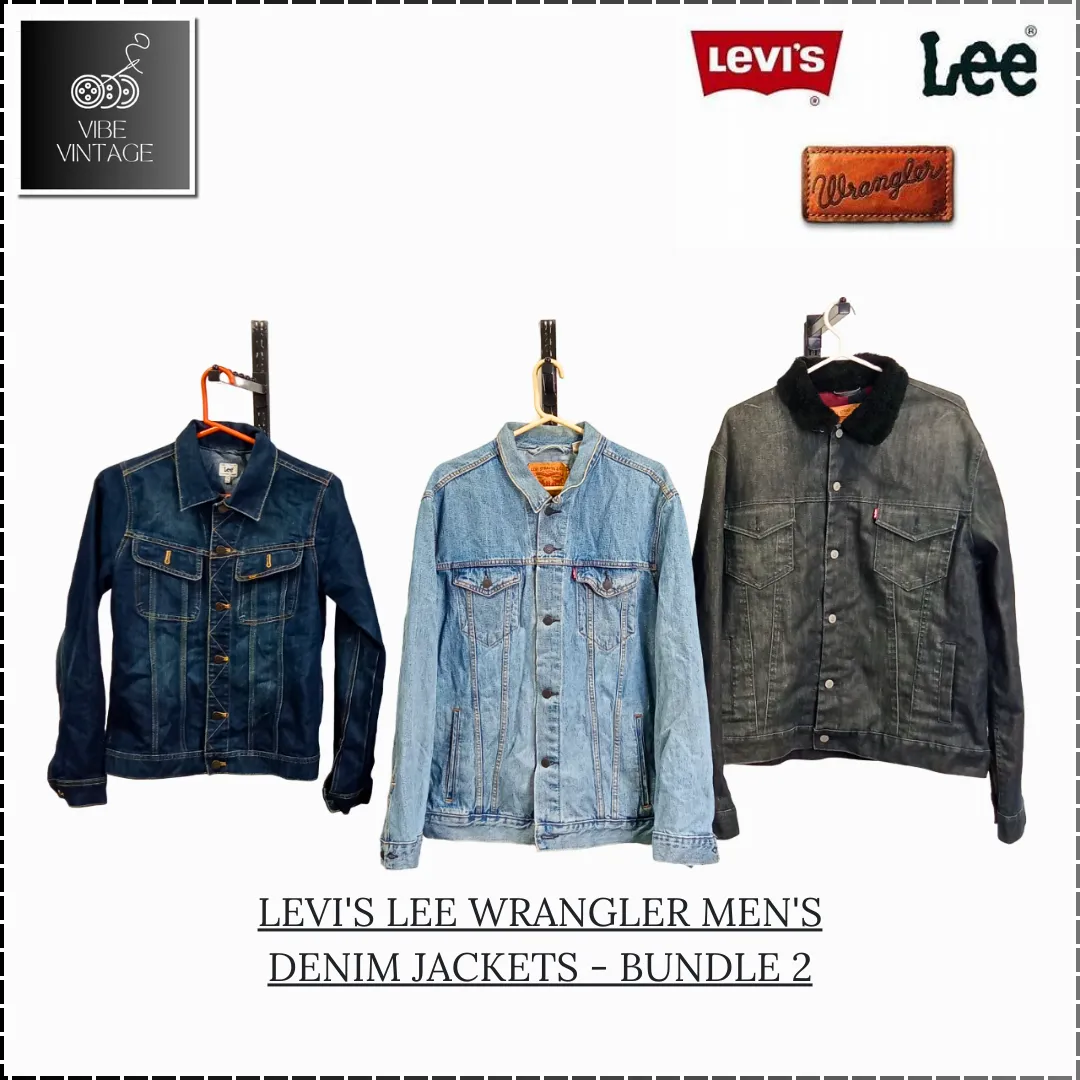 LEVI'S LEE WRANGLER MEN'S DENIM JACKETS - BUNDLE 2 - 10 PCS