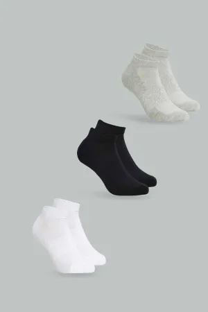 Men Assorted Sports Socks (Pack of 3)