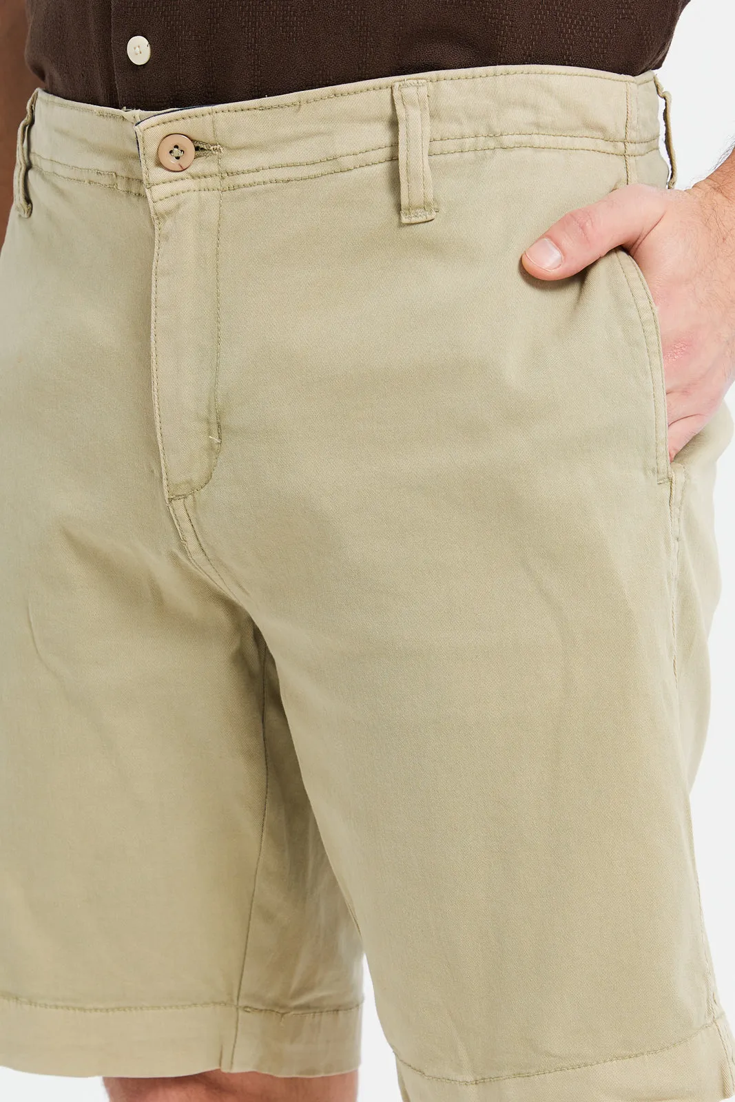 Men Beige Chino Shorts