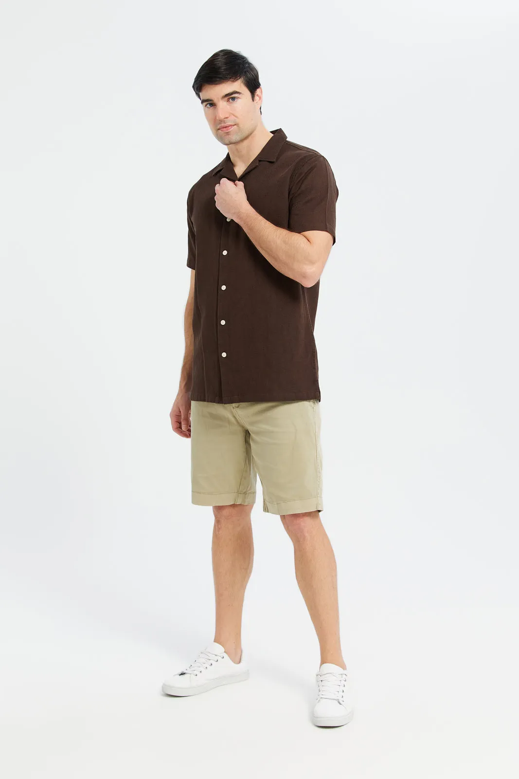 Men Beige Chino Shorts