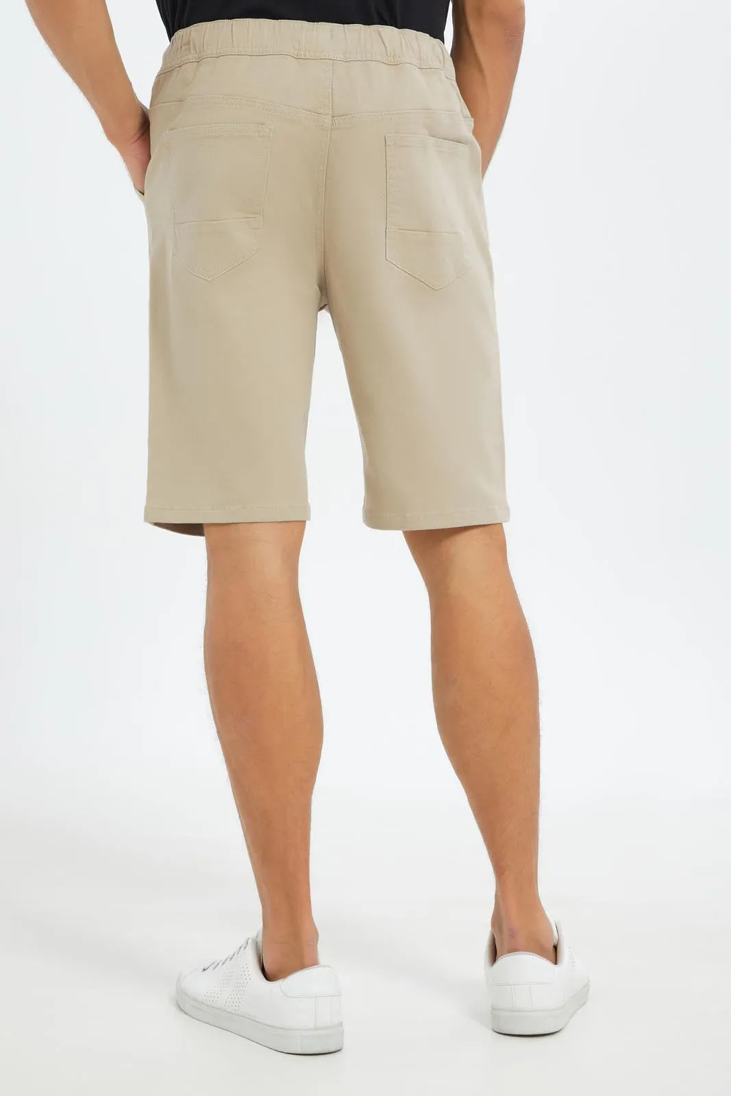 Men Beige Knee Length Shorts