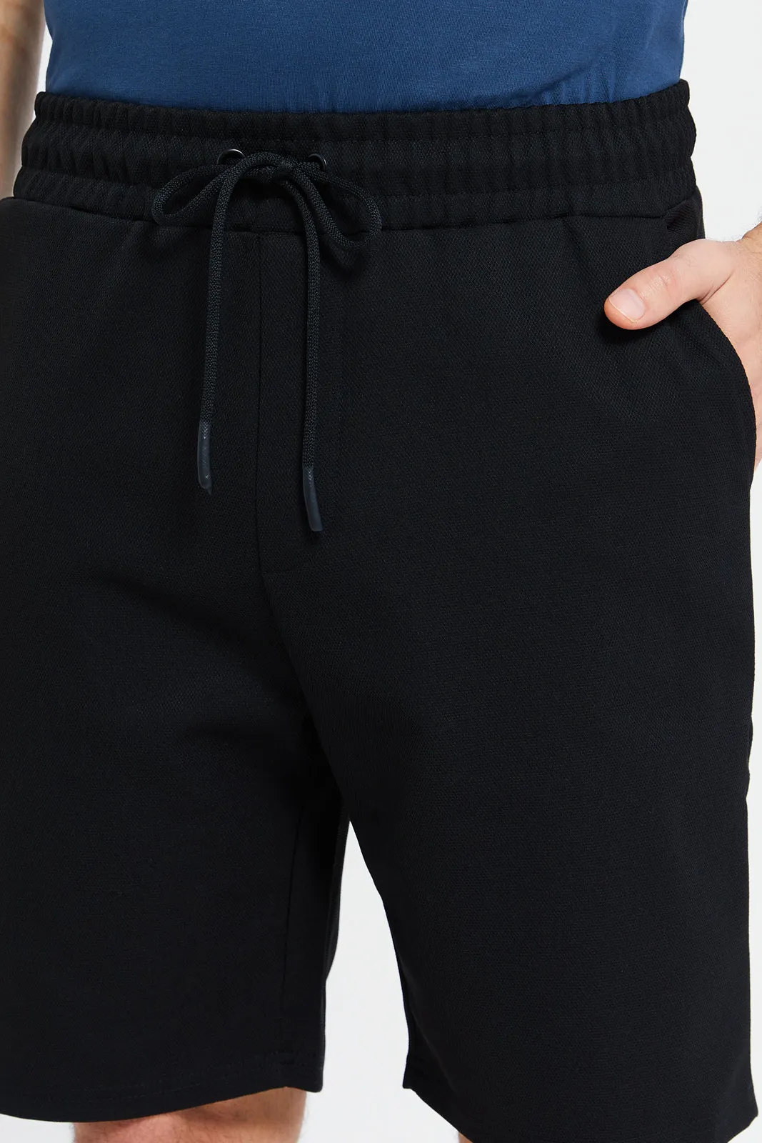 Men Black Pull On Short