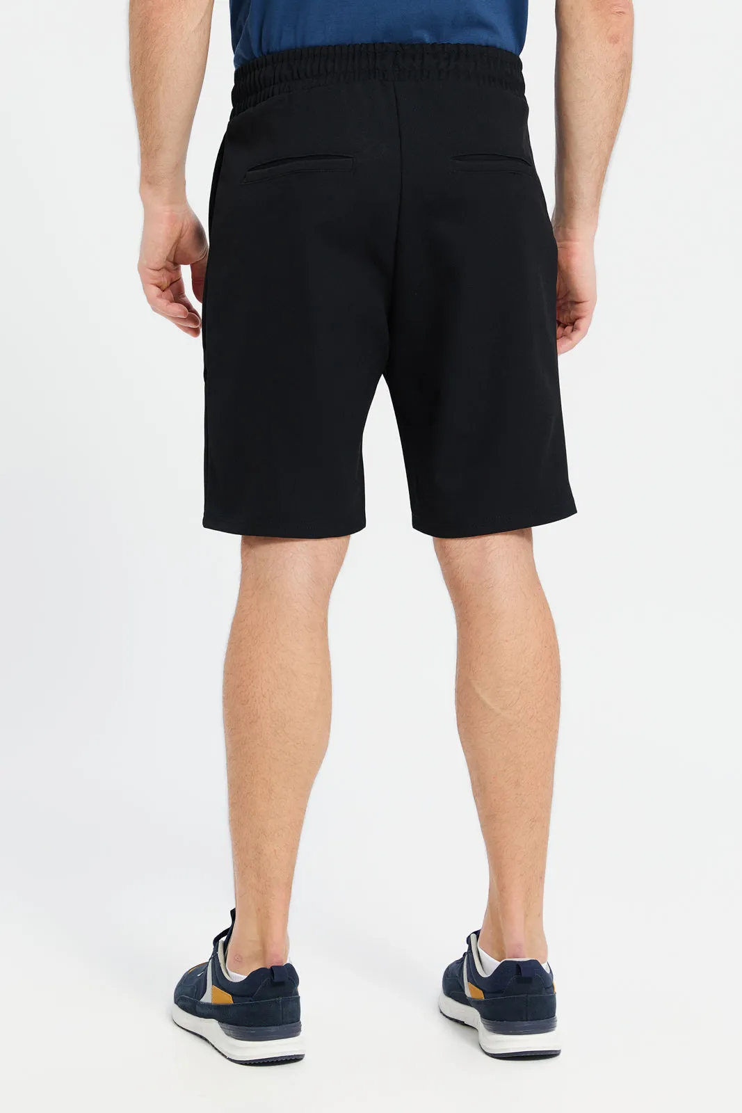 Men Black Pull On Short