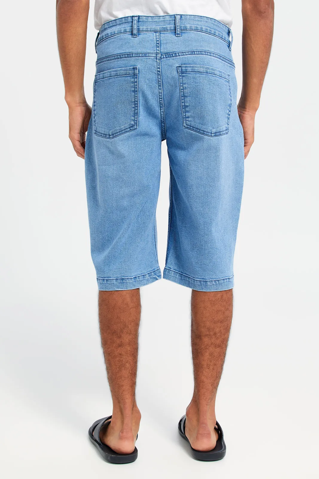 Men Blue Denim Shorts