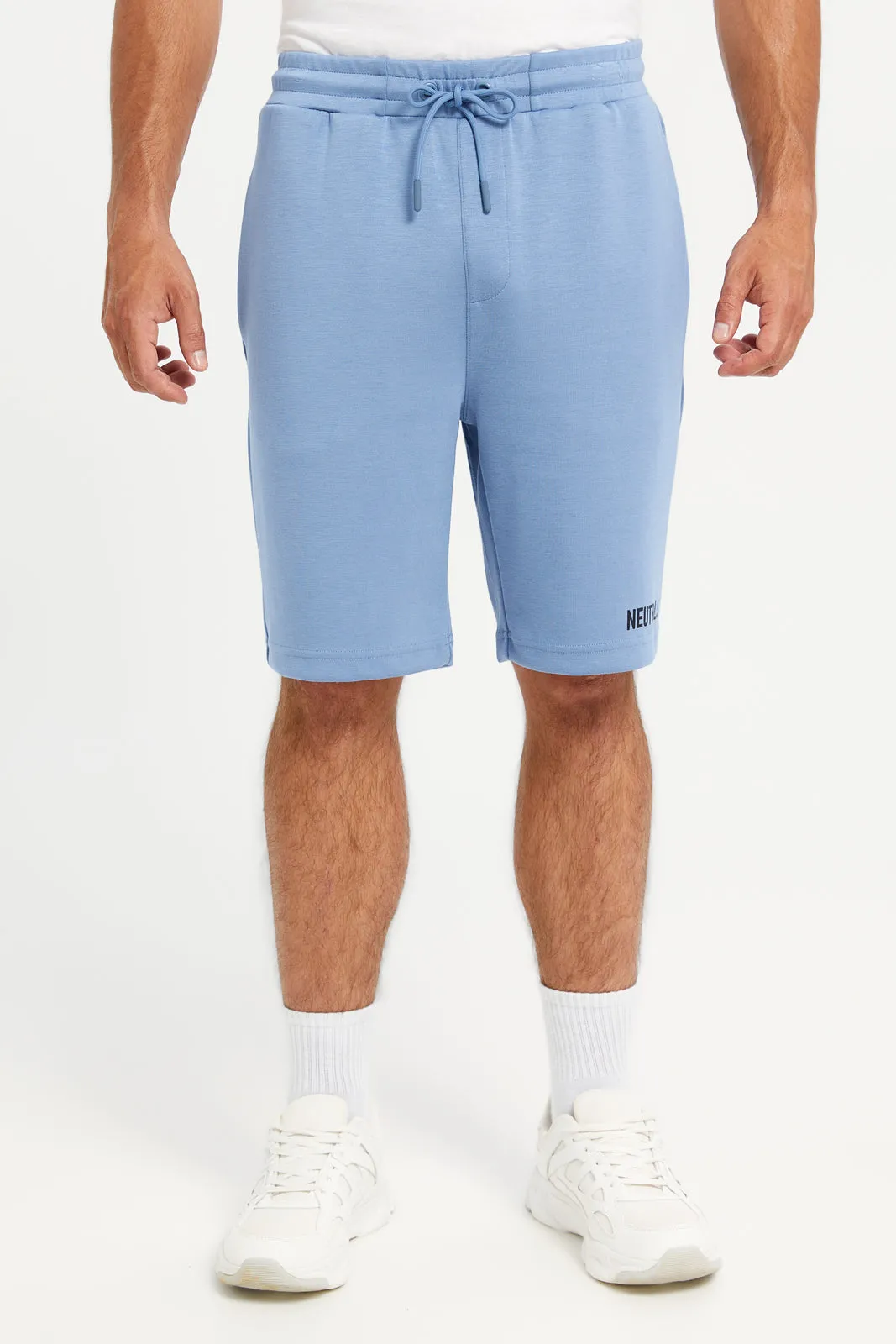 Men Blue Plain Active Shorts