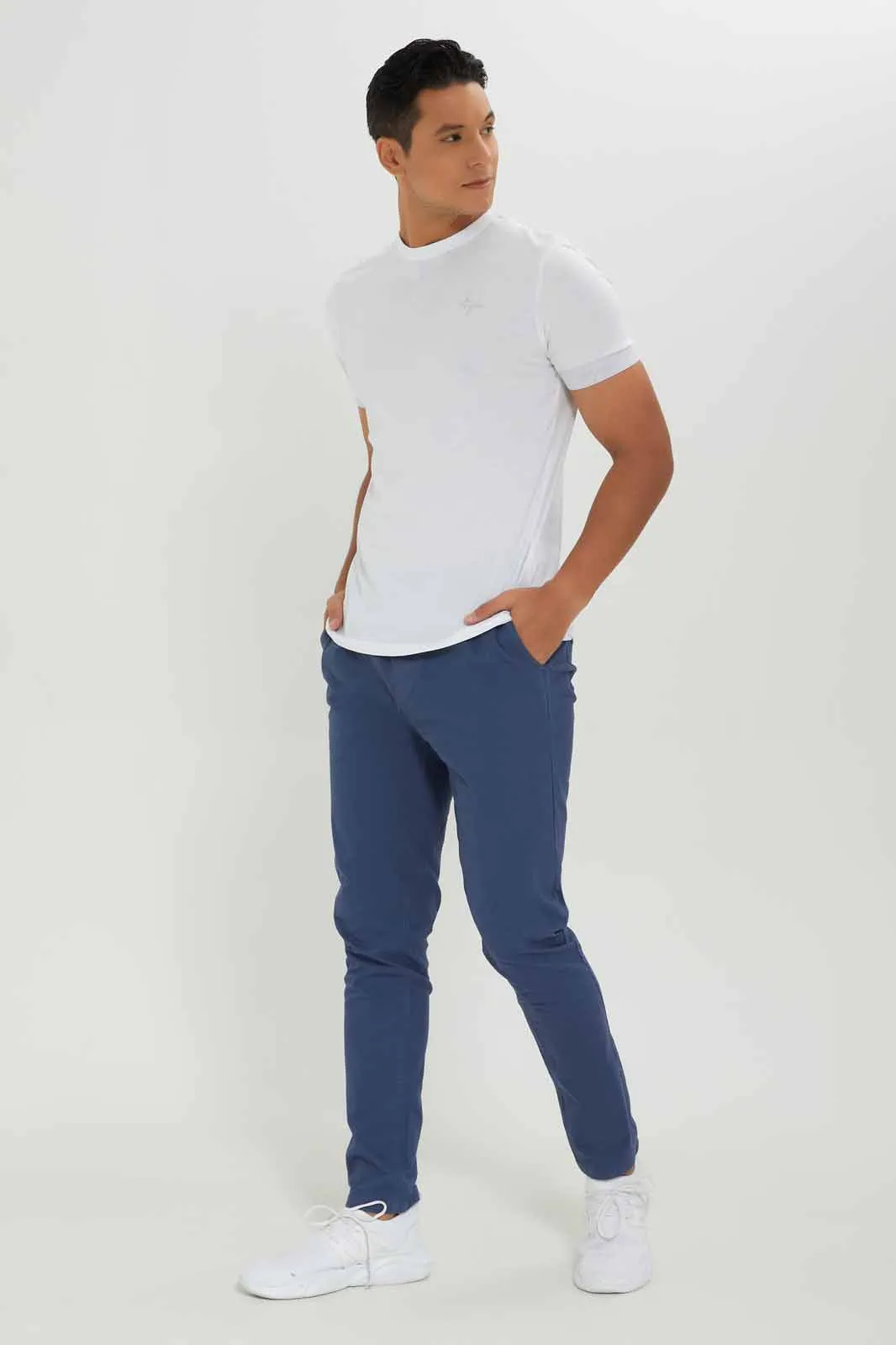 Men Blue Pull-On Trouser