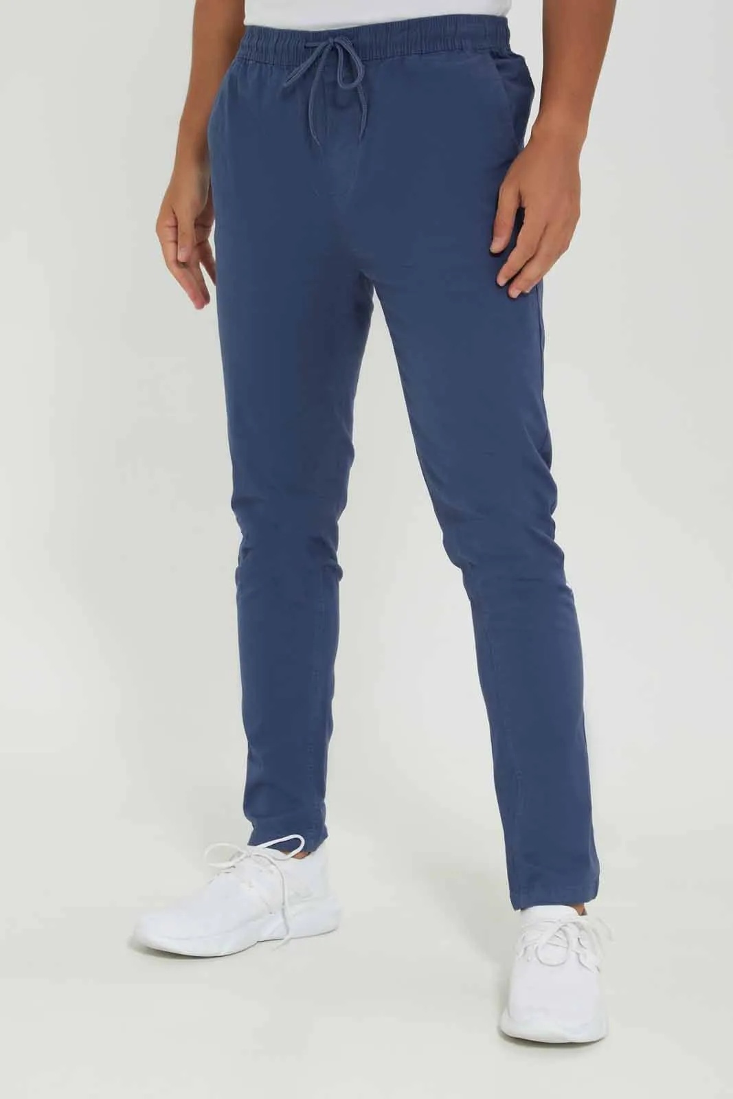 Men Blue Pull-On Trouser