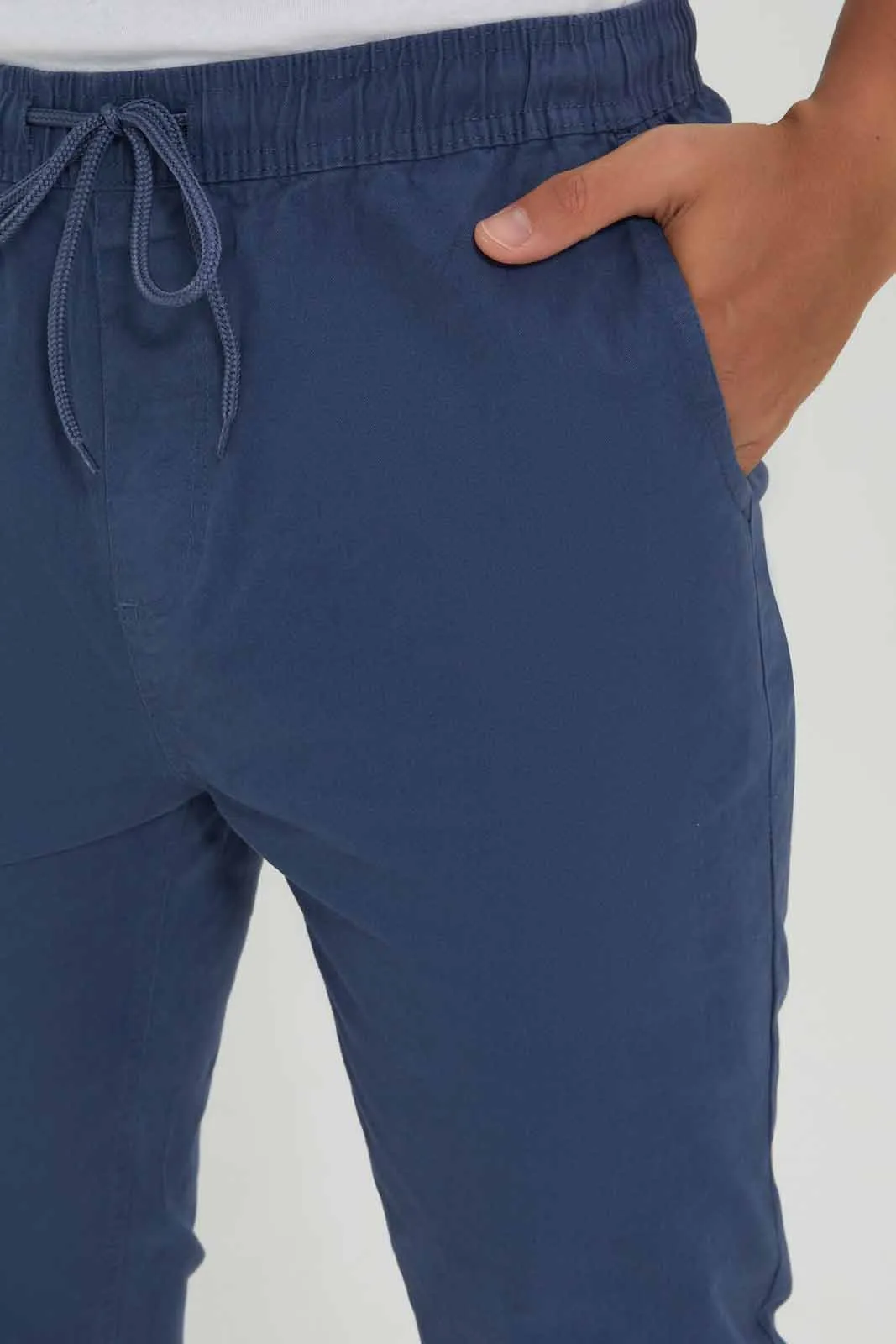 Men Blue Pull-On Trouser