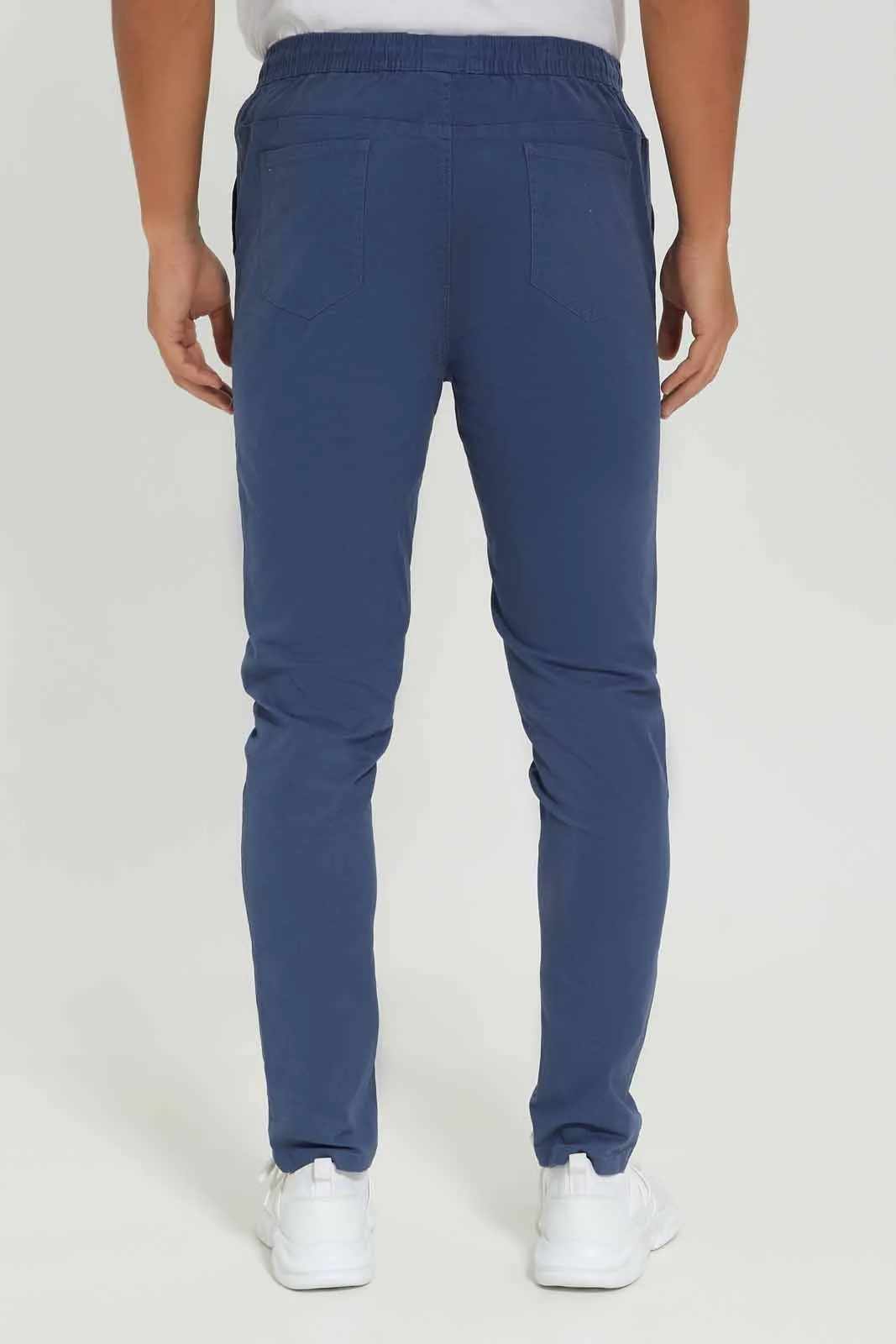 Men Blue Pull-On Trouser