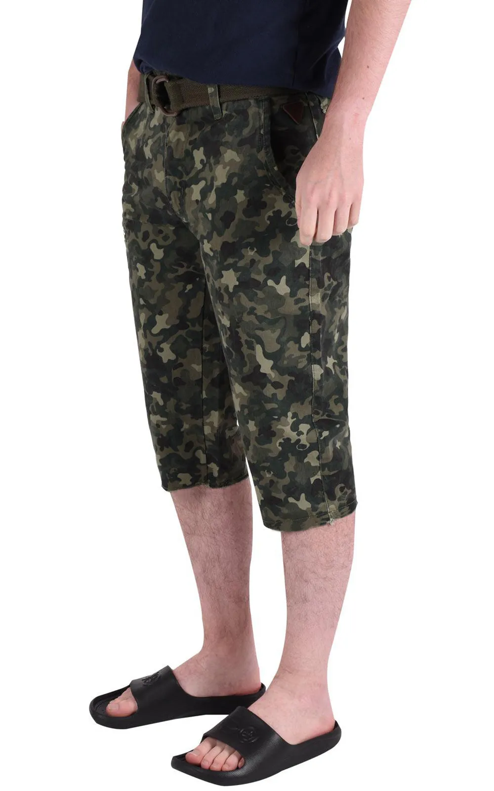 Men Camouflage Shorts With Belt