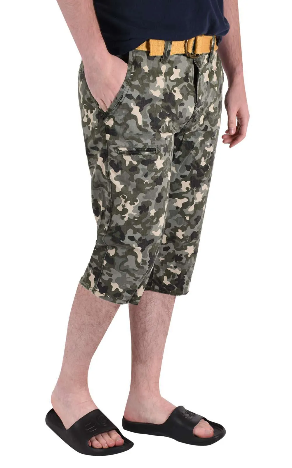 Men Camouflage Shorts With Belt